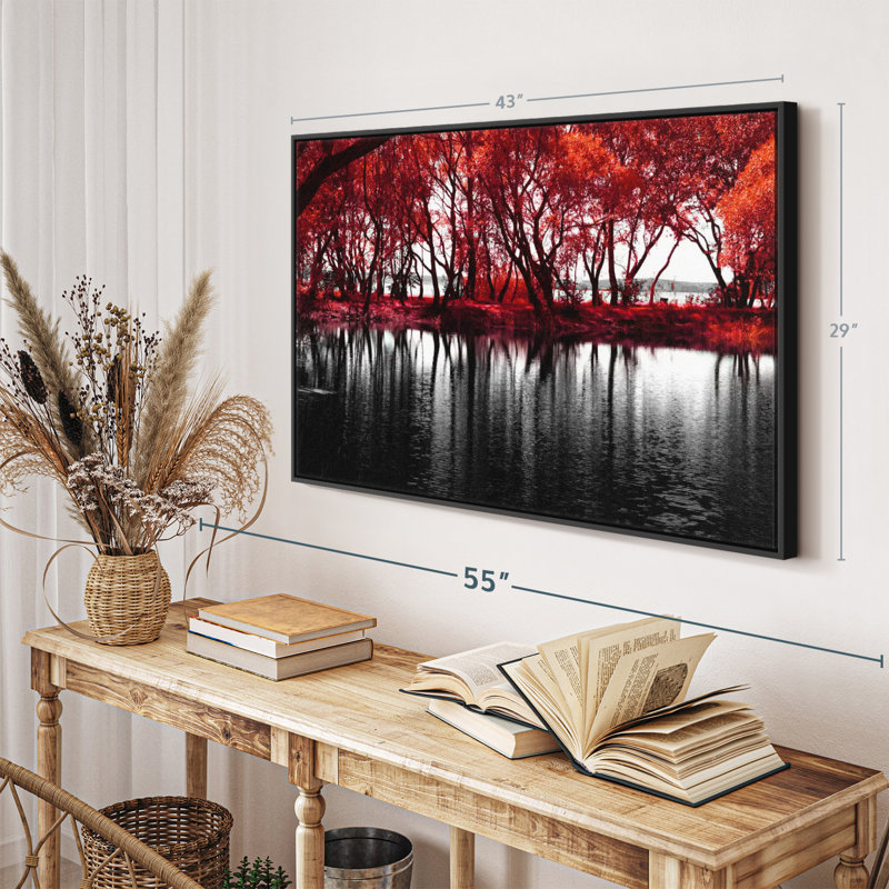 Gothique «Pop Lakeside Red Trees», H 43 po x l 29 po
