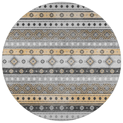 Tapis gris / jaune / mauve Anayssa