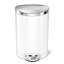 Simplehuman 6 Liter / 1.6 Gallon Semi-Round Bathroom Step Trash Can, White Steel
