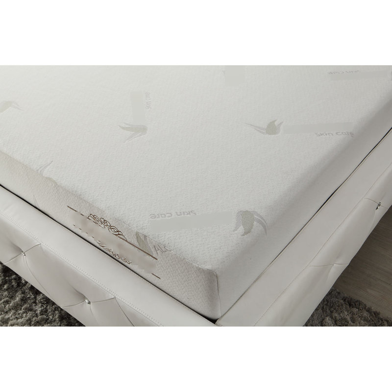 Matelas double de 8 pouces avec mousse à mémoire de forme, support extra ferme à 3 couches, housse en tricot extensible traité aloès pour un sommeil réparateur, matelas en mousse de qualité, aloès - une expérience,