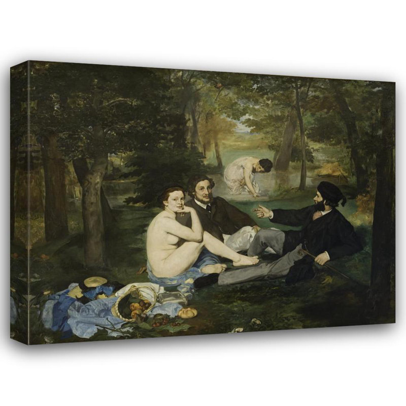 «Luncheon on the Grass» par Édouard Manet - Toile tendue avec châssis, H 24 po x l 17 po