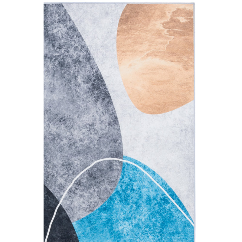 Bennita 837 Area Rug In Dark Gray / Turquoise, Rectangle 8' x 10'