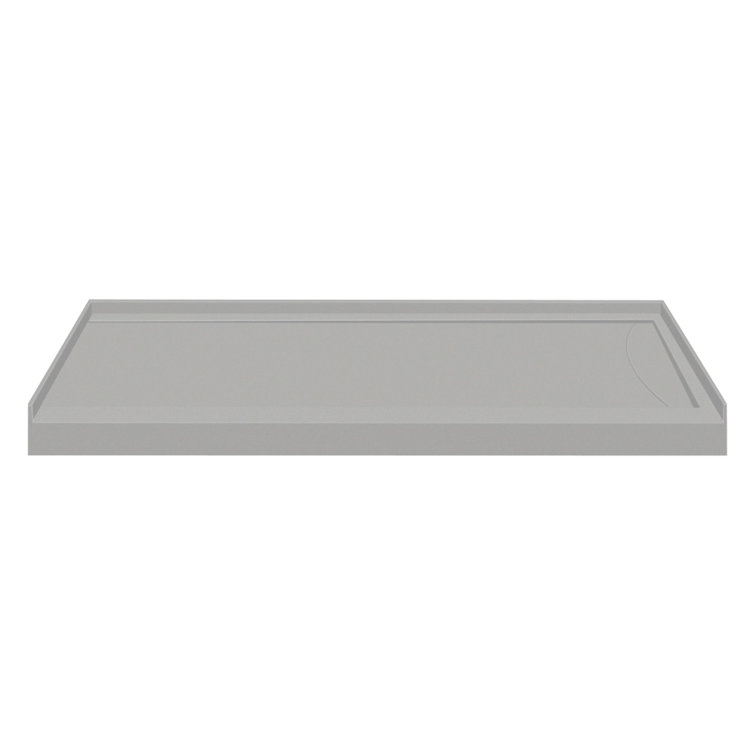 Transolid 60-in x 36-in Cast Solid Surface Shower Base with Linear Concealed