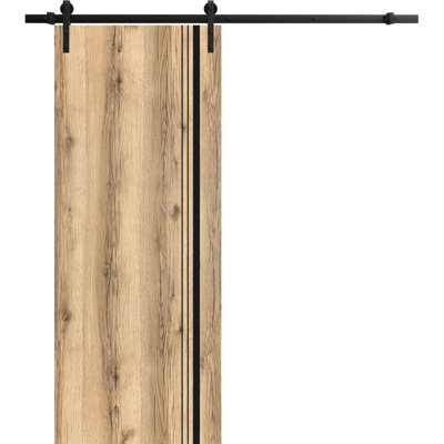 Solid Manufactured Wood Panelled Wood Finish Barn Door