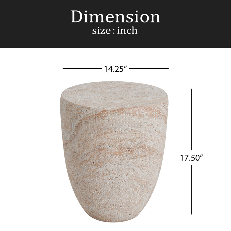 Outdoor/Indoor Lightweight Concrete Side Table