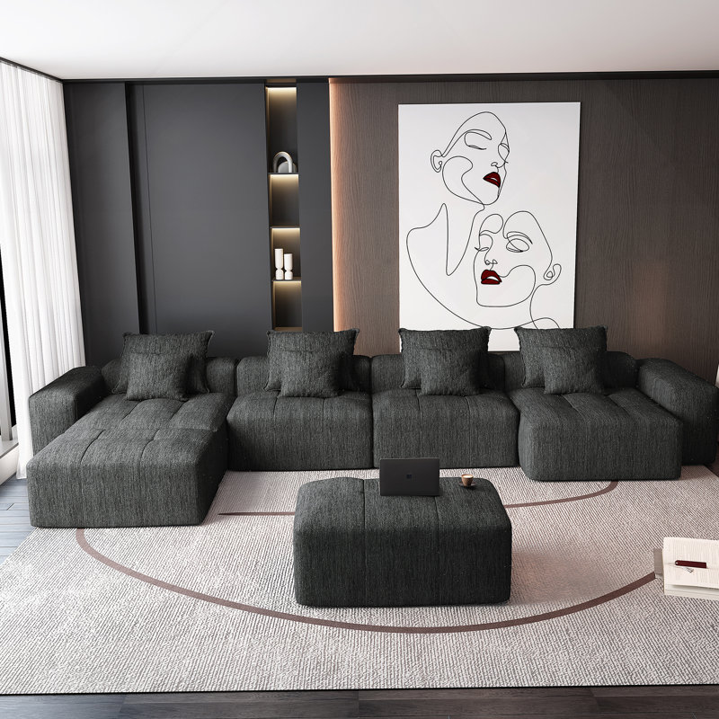 Canapé modulaire surdimensionné Modern, Noir