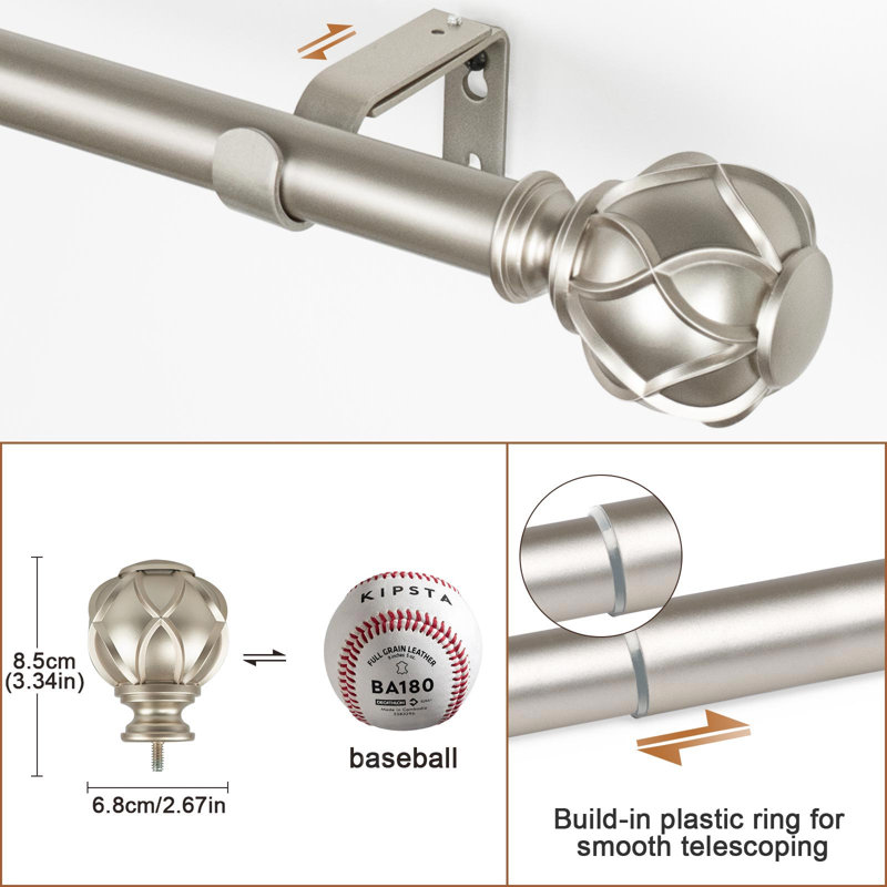 Ballou réglable 1 po, Champagne or, 48" - 86"