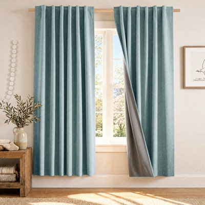 Blackout Curtain for Bedroom & Living Room Thermal Insulated Privacy Room Darkening Drapes, 2 Panels