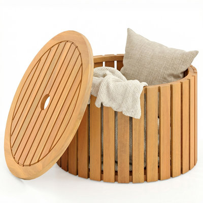  Table d'appoint 2 en 1 avec trou pour parasol de rangement et base amovible pour la cour arrière