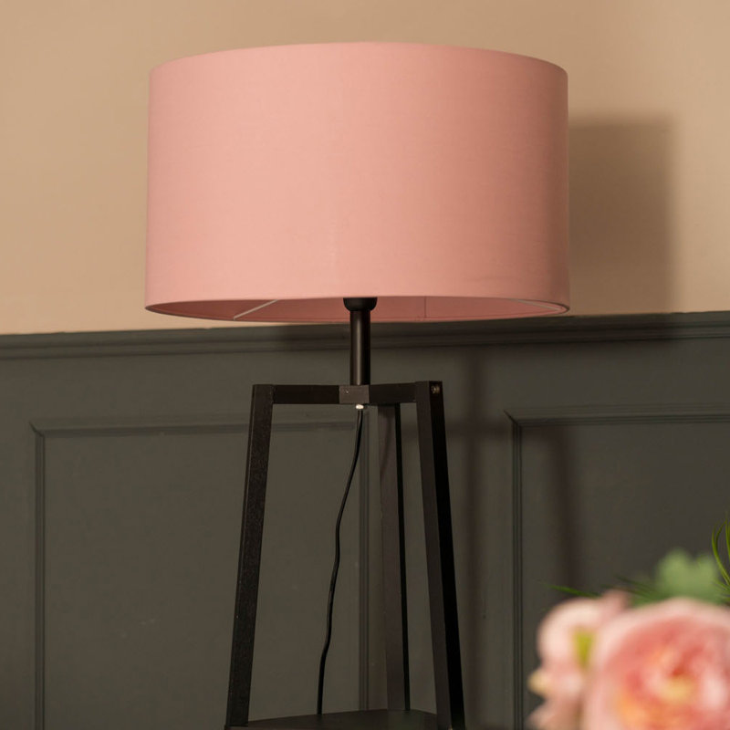 Aidrian 155cm Tripod Floor Lamp, Black, Yes, Dusky Pink