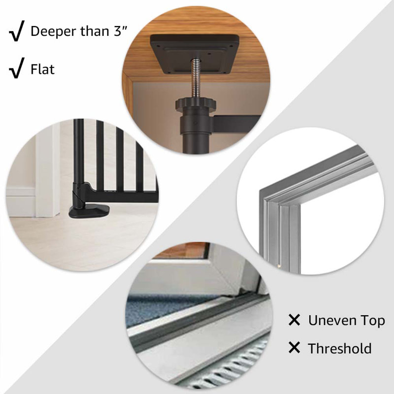 Steel Pressure Mounted Pet Gate, 248.9cm (218.4cm) H x 96.5cm(88.9cm) W x 2.8cm D