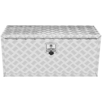 Caisse de dessous de camion, boîte de rangement de ramassage de 36 po x 14 po x 16 po, boîte à outils en aluminium robuste avec serrure et clés en forme de losange, boîte de rangement de remorque imperméable avec loquet à poignée en T pour camion, camionnette, remorque