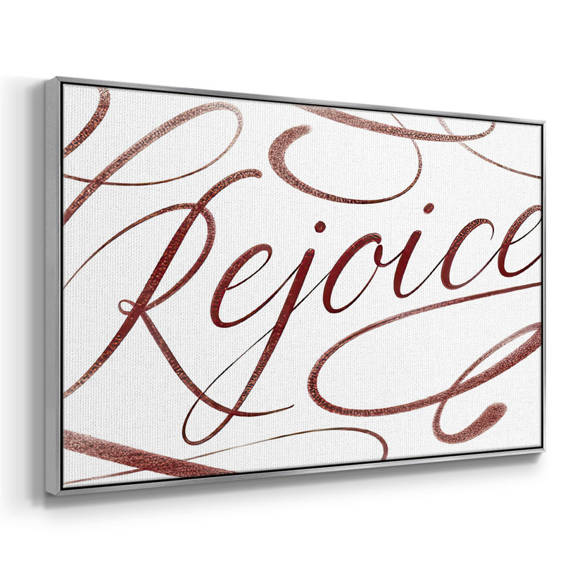 Rejoice, reproduction d'art sur toile, Rouge, H 25 po x l 37 po x P 1,5 po, Encadrement argenté