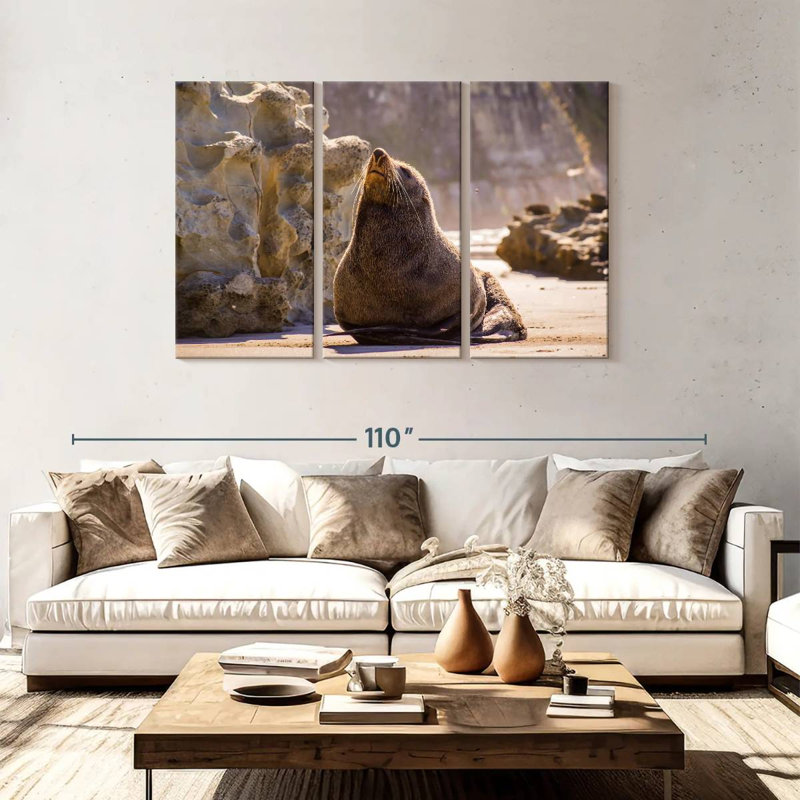 Sunbathing Seal, 48" H x 74" W