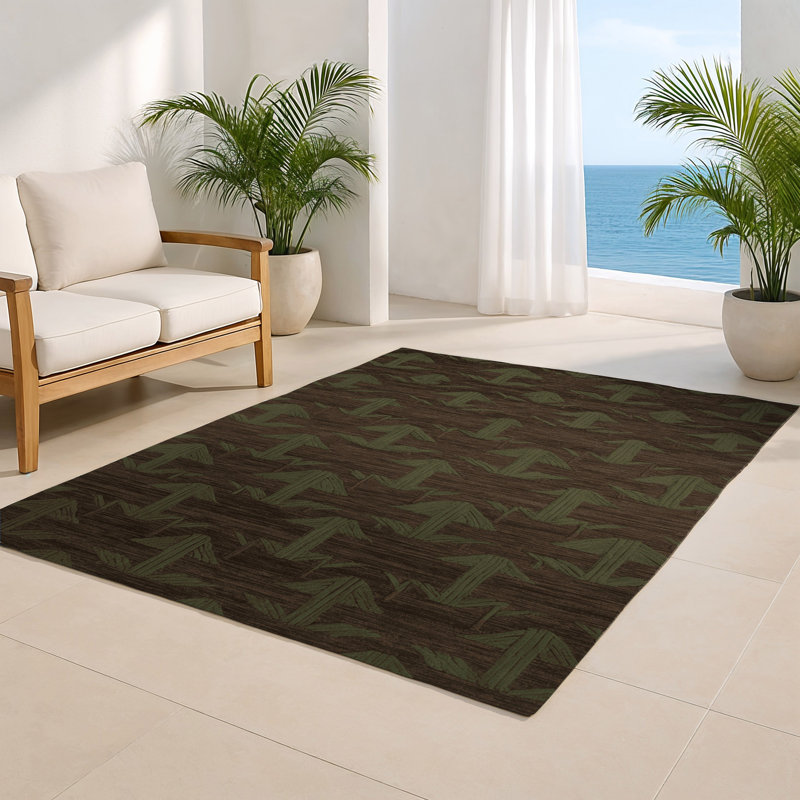 Tapis brun intérieur et extérieur Trellis, Rectangle 4pi x 6 pi