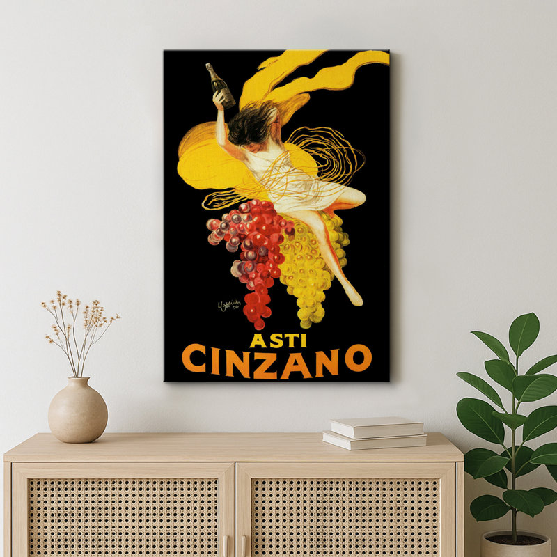 «Vintage Asti Cinzano Wine», affiche, publicité rétro italienne, impression sur toile encadrée, impression sur toile