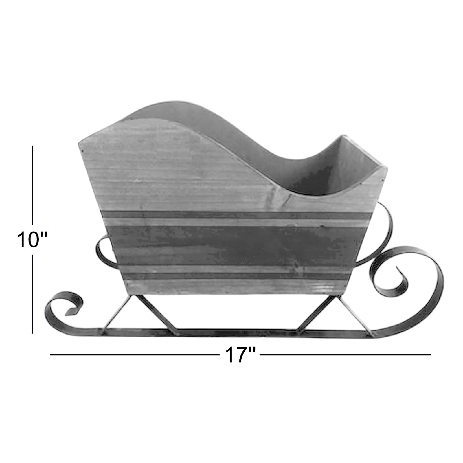 Wood and Metal Sleigh Holiday Accent