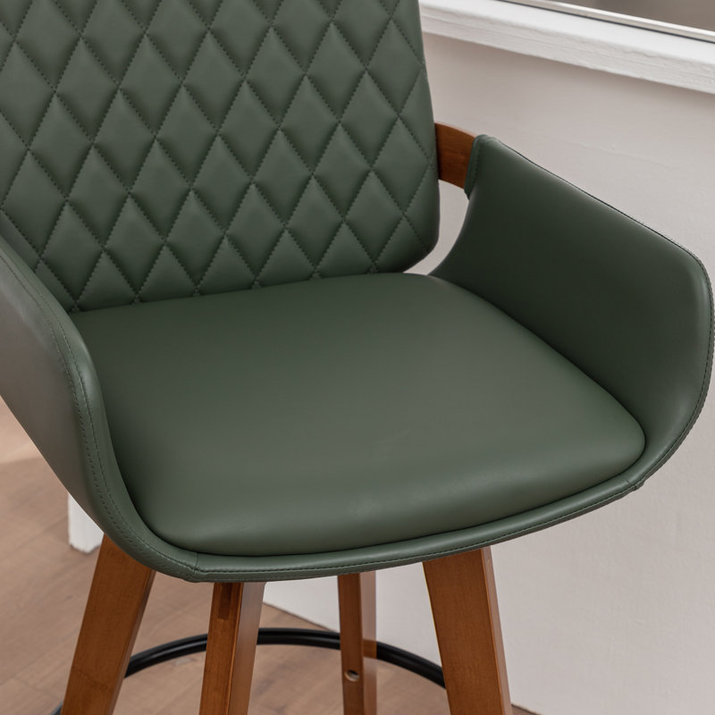 Tabourets de comptoir pivotants modernes rembourrés, Vert, Tabouret de bar (siège d'une hauteur de 29,7 po)