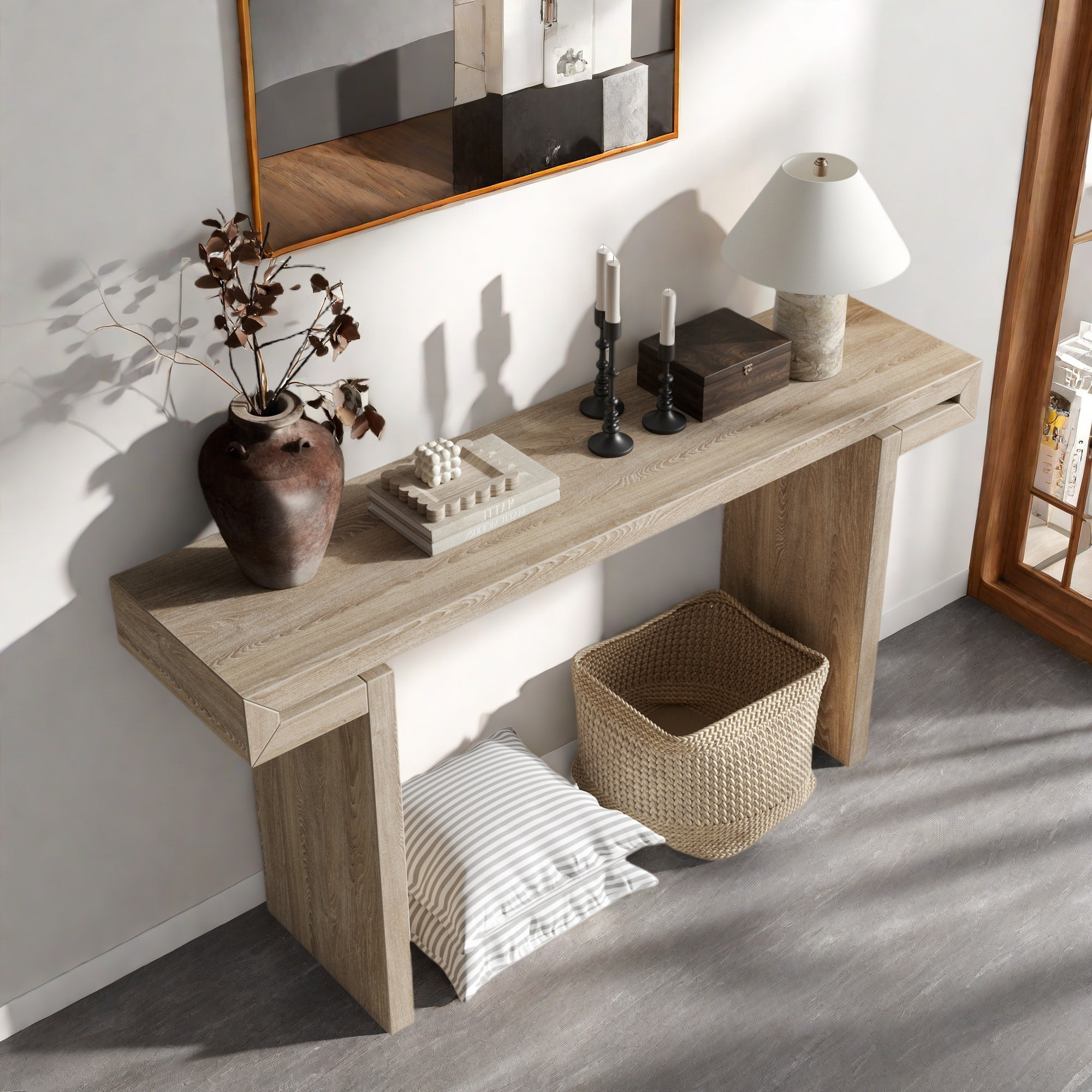 Wayfair Console Gracie Oaks Rustic Farmhouse Console Table With Retro Design - Wayfair ...