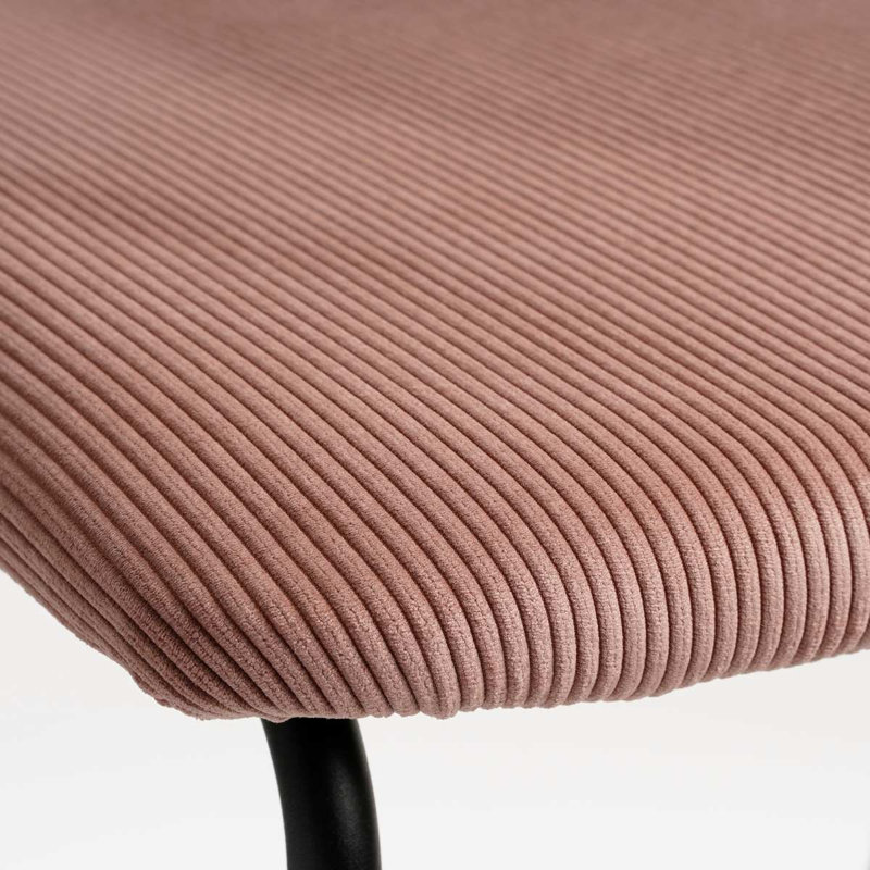 Manzanola Upholstered Counter Stool with Metal Frame, Pink