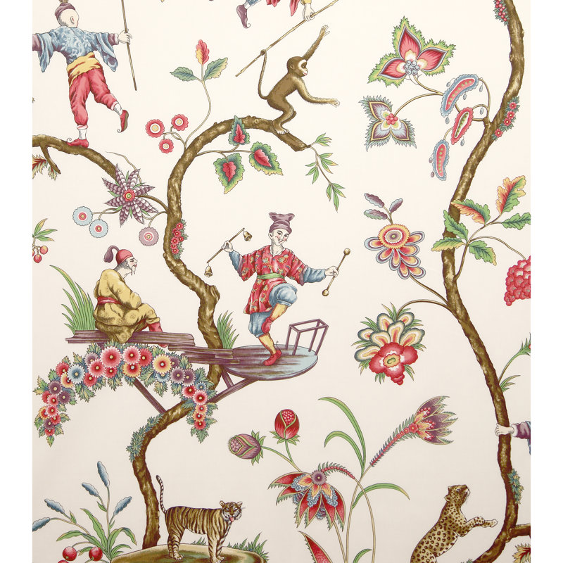 Chinoise Exotique Fabric, Ecru