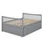 Lit de jour double en bois pleine grandeur, lit gigogne simple et 3 tiroirs de rangement-540491672