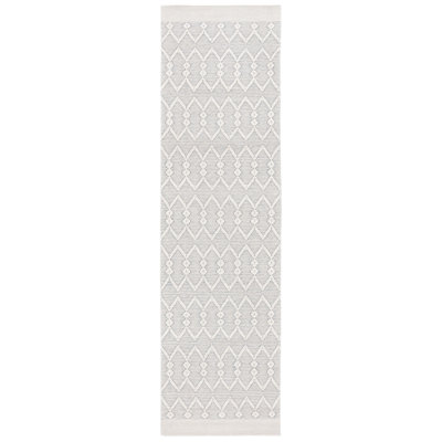 Msr Vermont Martha Stewart Hand Loomed Nz Wool/Cotton Geometric Rug in Ivory