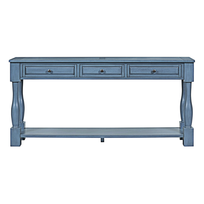 Console avec tiroirs et tablette, Marine