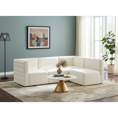 Enso Velvet L-Shaped Sectional Reversible