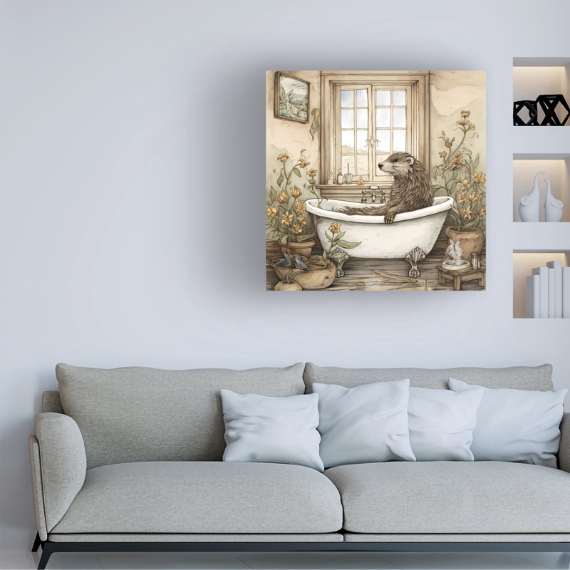 Art sur toile Sasha Bathtime 2, H 14 po x l 14 po