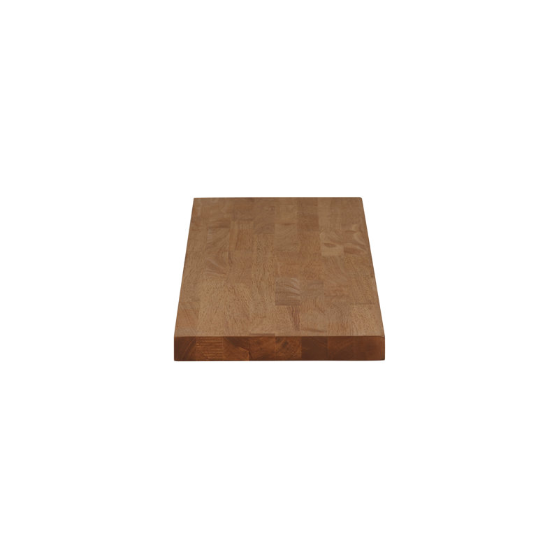 Tablette murale 96 po x 12 po en bois d'hévéa teinté miel, H 1,5 po x l 96 po x P 12 po