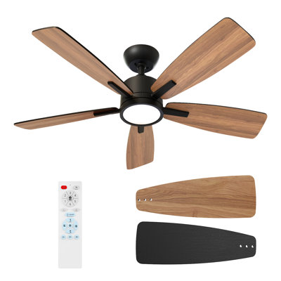 Ventilateur de plafond 42 po avec lumières DEL pour pièces moyennes - noir