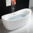 WOODBRIDGE 71" x 31.5" Whirlpool/Air Bubble Freestanding Soaking Double Slipper Bathtub with Faucet