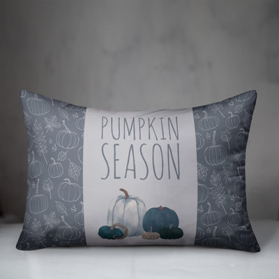 Pumpkins Blue 4 Throw Pillow