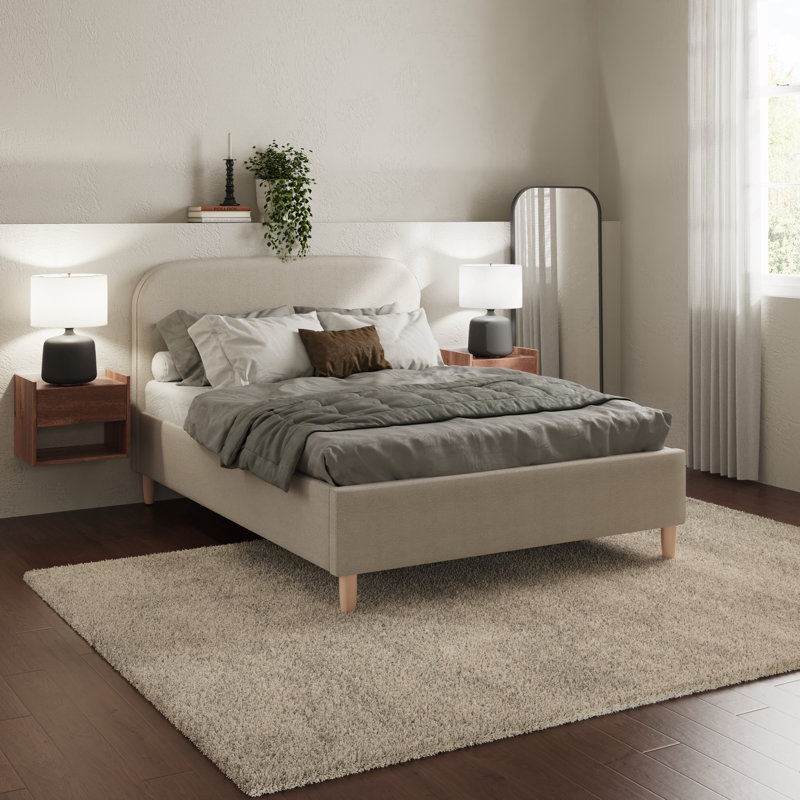 Leonie Double Upholstered Ottoman Bed, Natural Stone, Kingsize (5')