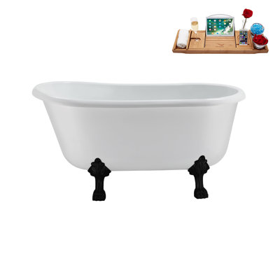 57.5'' x 29.5'' Freestanding Soaking Acrylic Bathtub