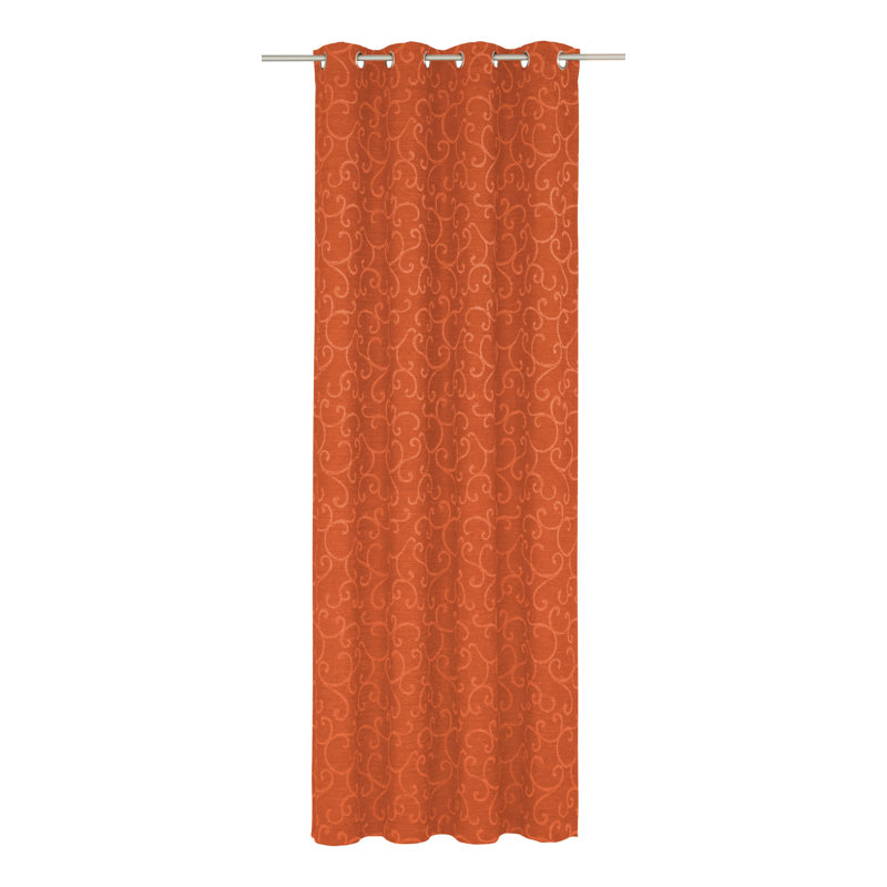 Siglerville Eyelet Curtain Single Panel, opaque, Terra, 132 W x 132 D cm