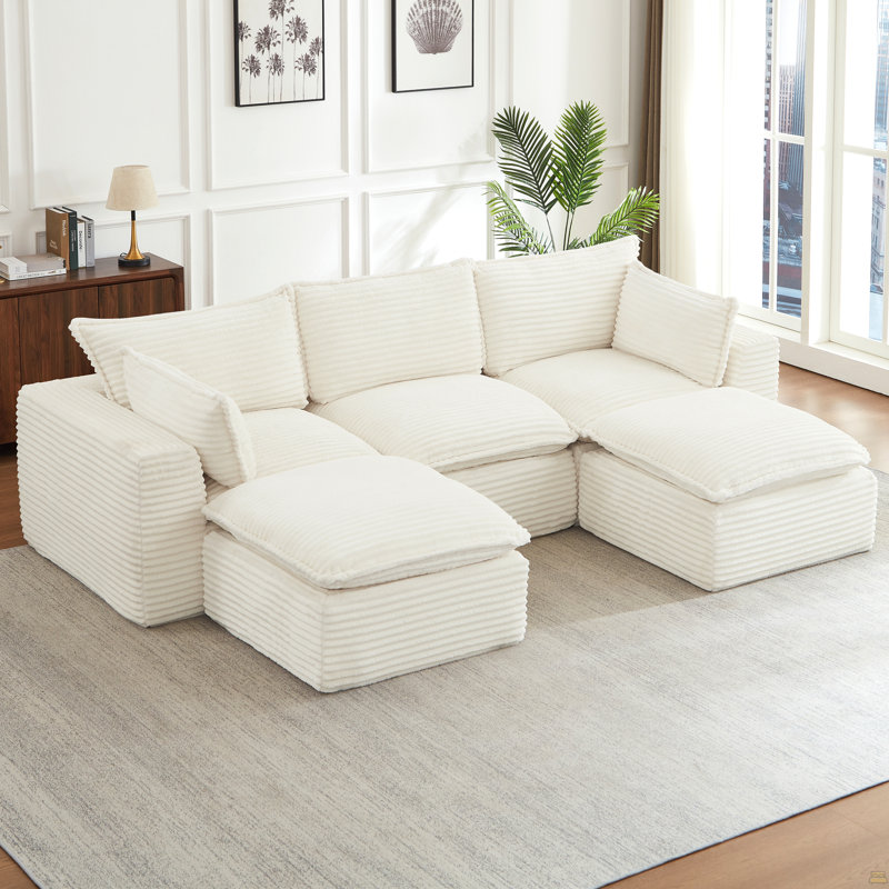 Canapé modulaire Cloud, 30,3 po H x 109,4 po L x 39,4 po P, 3, Blanc