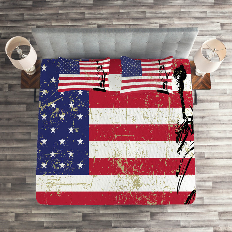 Farmhouse / Country Polyester Coverlet, King Bedspread + 2 Shams