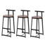 Tabourets de bar à hauteur de comptoir 3, noir et brun noyer. Base en métal avec une capacité de poids de 220 lb. Sièges ergonomiques. Style moderne pour îlot de cuisine, salon. Hauteur de l'utilisateur. Brun.