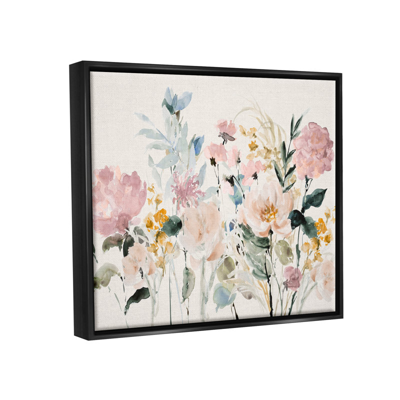 Fleurs pastel printanières par Lanie Loreth, Cadre flottant noir, H 25 po x l 31 po x P 1,7 po