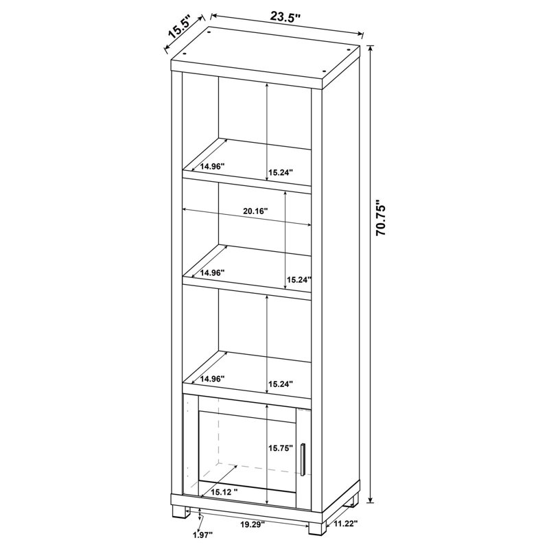 Michelson 70.75'' H Media Shelves, Dark Pine