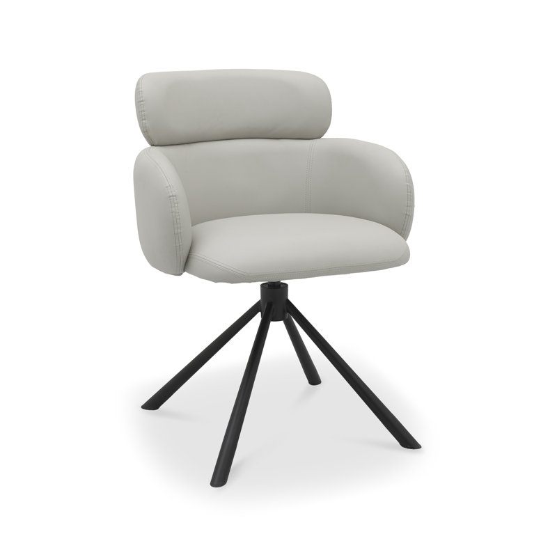 Amergin 360° RETURN SWIVEL CHAIR - FAUX LEATHER (SINGLE), Grey