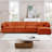 Chenille Cloud Sofa ，4-seat Sofa Couch with Ottoman for Living Room -41756446-41756441