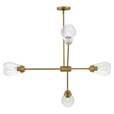 Lustre spoutnik articulé convertible 4 lumières Livie