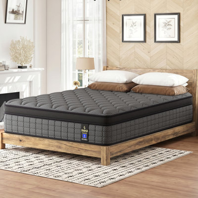  ENSHUI 12" Medium Firm Hybrid Mattress - Gel Memory Foam & Pocket Spring, High-Airflow Cooling Design