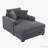 43.5" Oversized Chaise Lounger with Charge Station-102038759