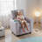 Kids Recliner with Cup Holder with Adjustable Backrest & Footrest Gray-23552787