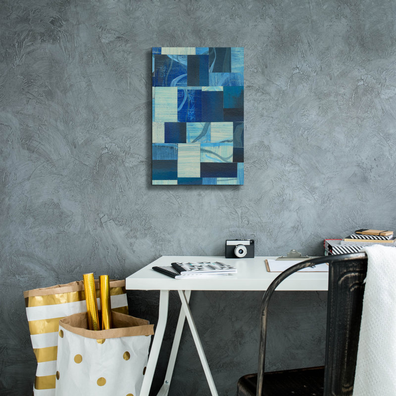 «Denim Blocks II» par Regina Moore, H 18 po x l 12 po x P 0,75 po