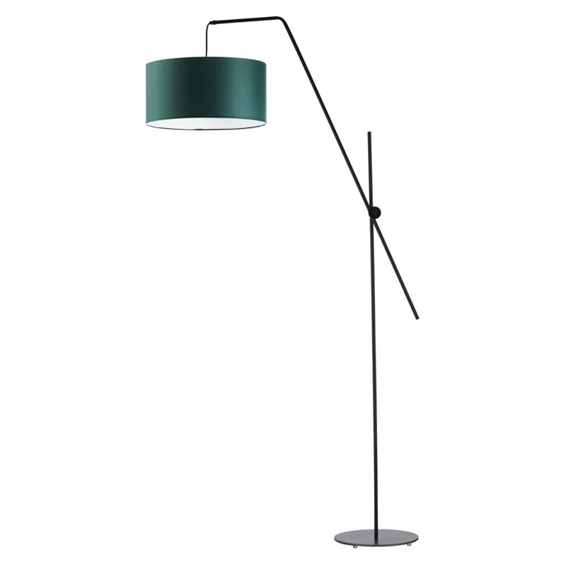 Ayano 176cm Task Floor Lamp, Bottle Green, Black